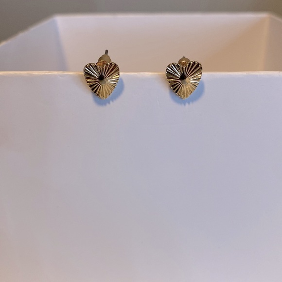 4/$20 Embossed Stud Heart Earrings – Chic & Timeless Fashion Jewelry - Picture 2 of 2